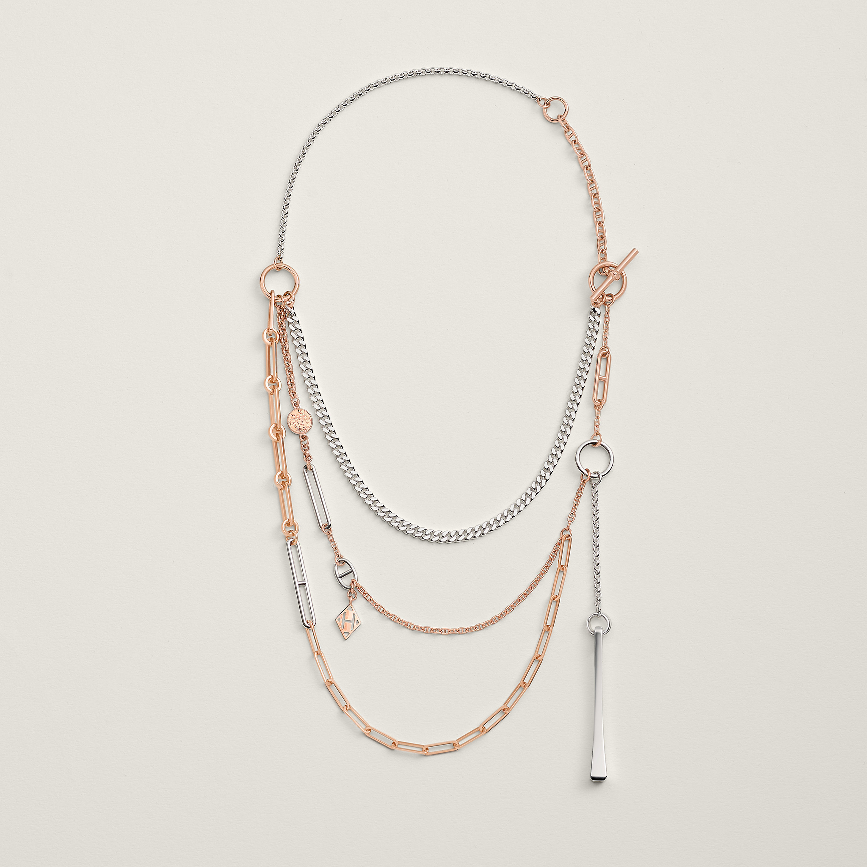 Mix and H necklace, large model