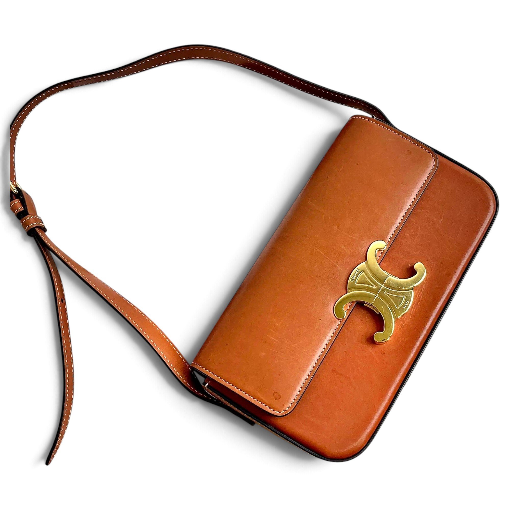 Triomphe Long leather handbag