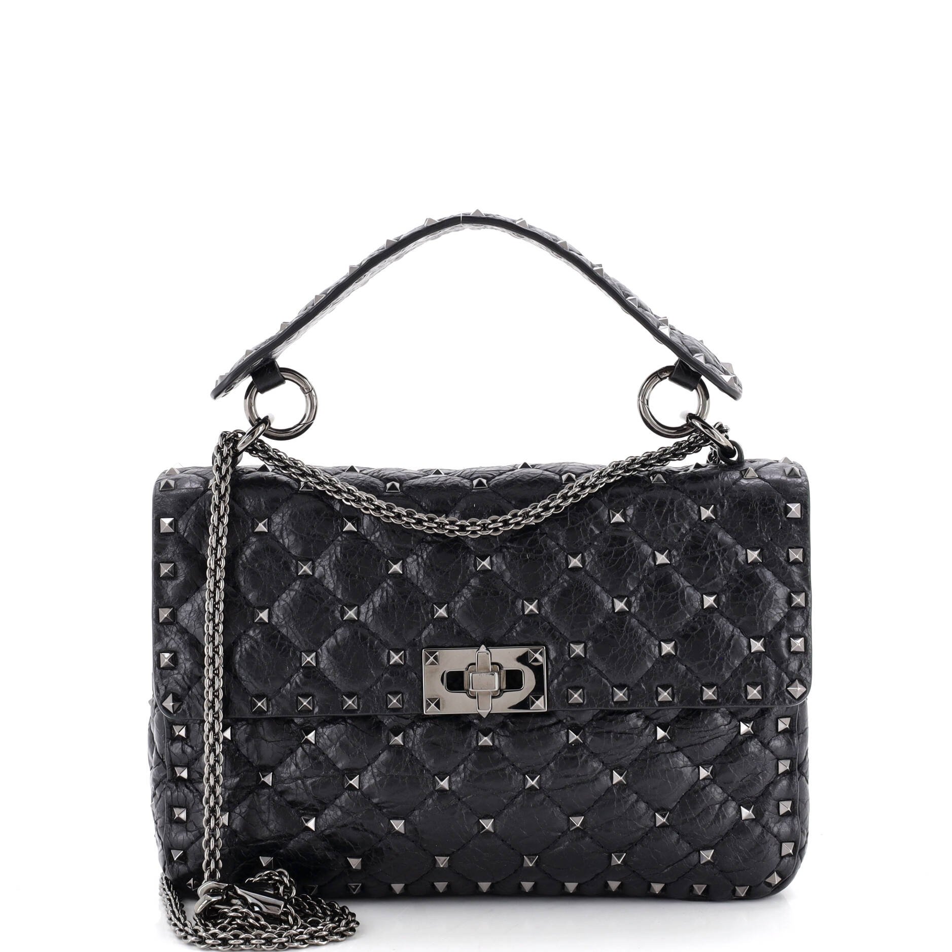 Rockstud Spike Flap Bag Quilted Leather Medium