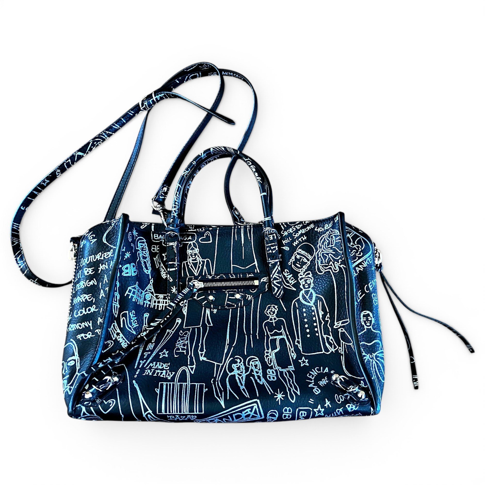City leather handbag