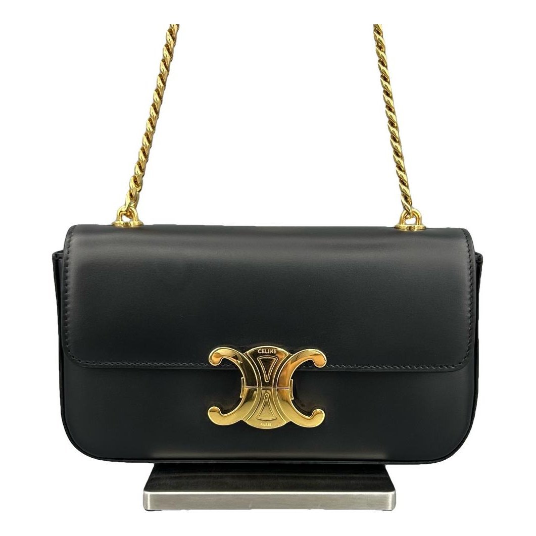 Triomphe chain leather handbag