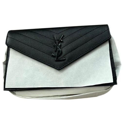 Leather clutch bag