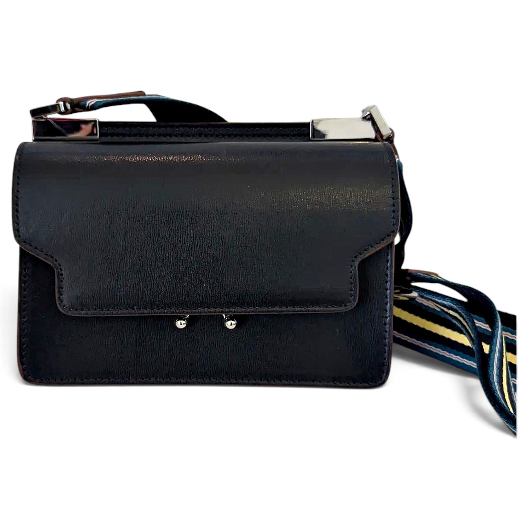 Trunk leather crossbody bag