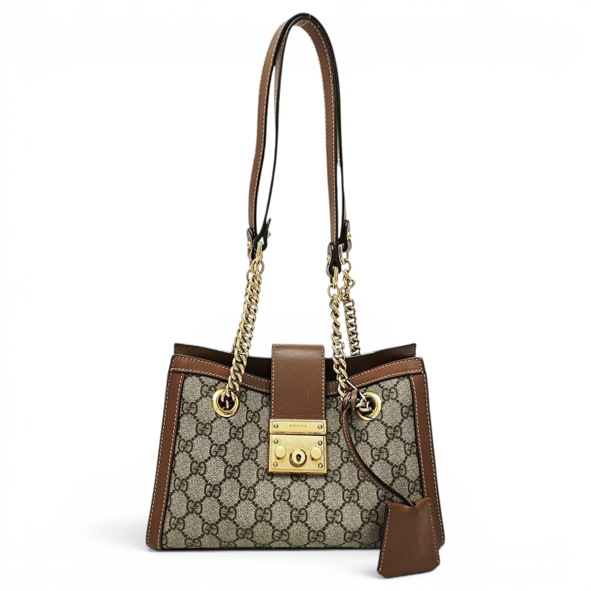 Padlock leather handbag