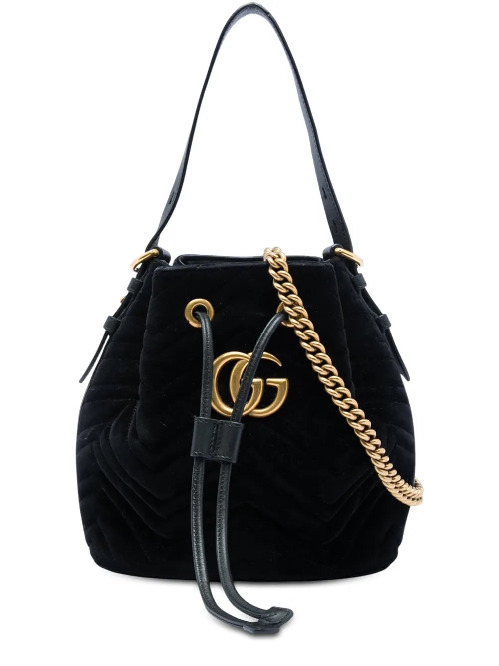 2016-2026 GG Marmont 2.0 Matelasse Velvet bucket bag