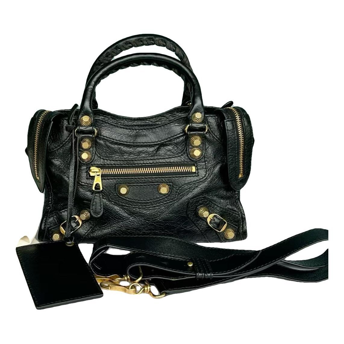 City leather handbag