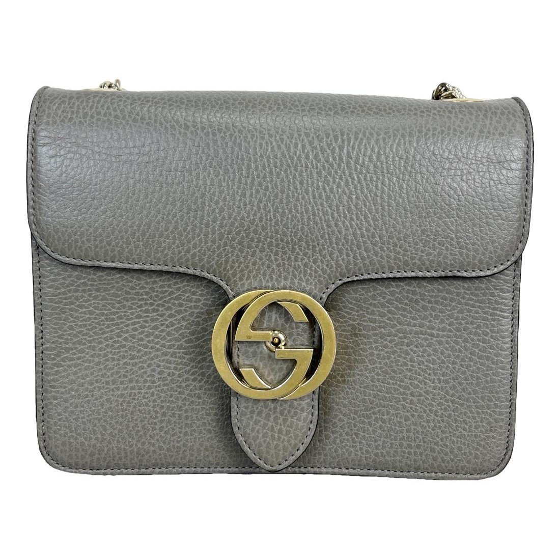 Interlocking leather handbag