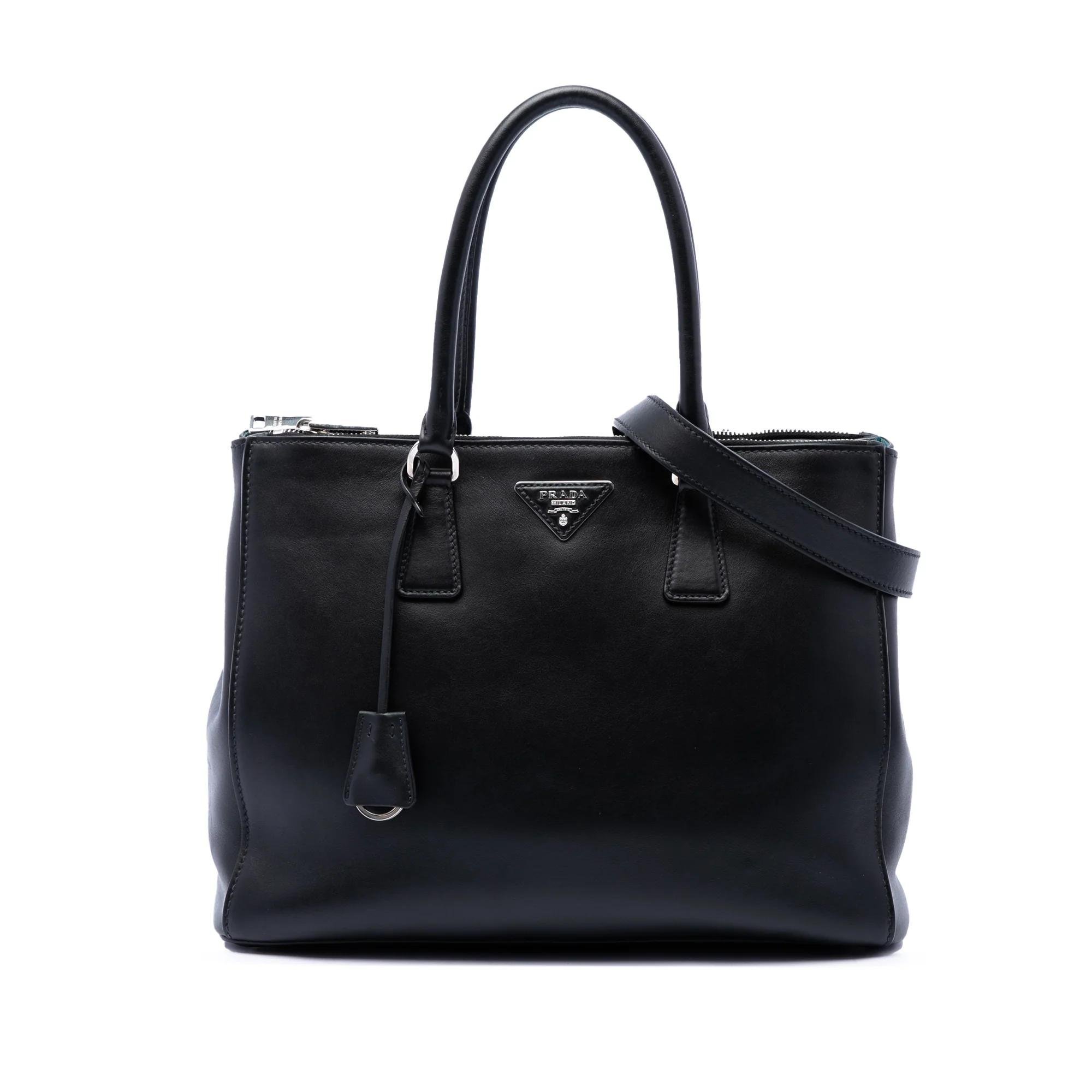 Double leather satchel
