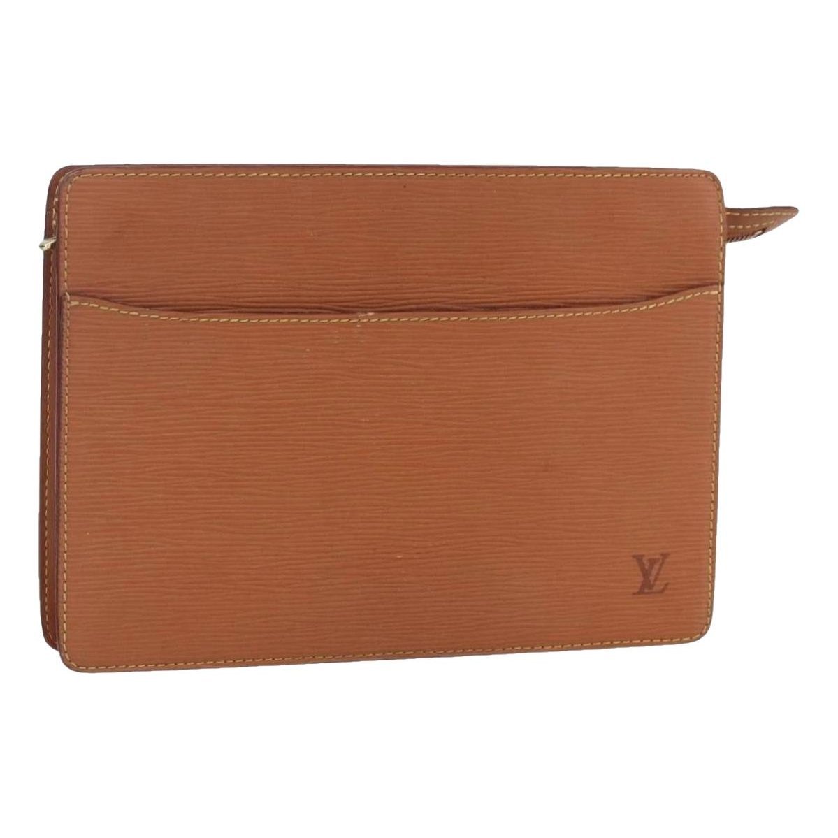 Leather clutch bag