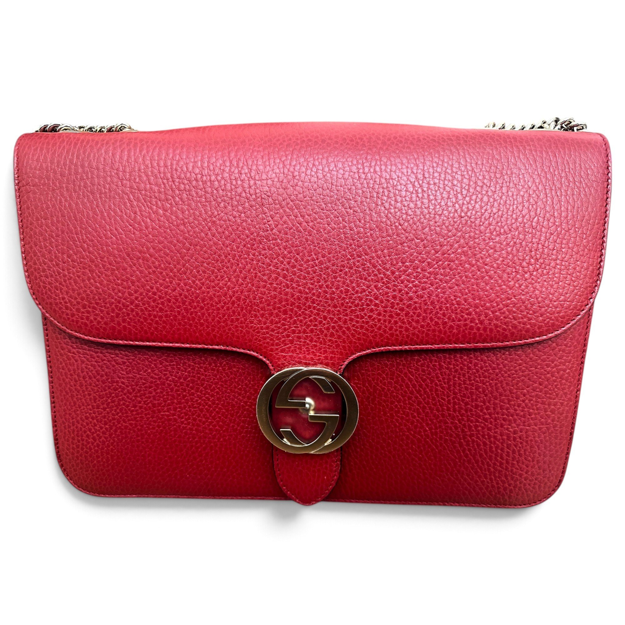 Interlocking leather handbag