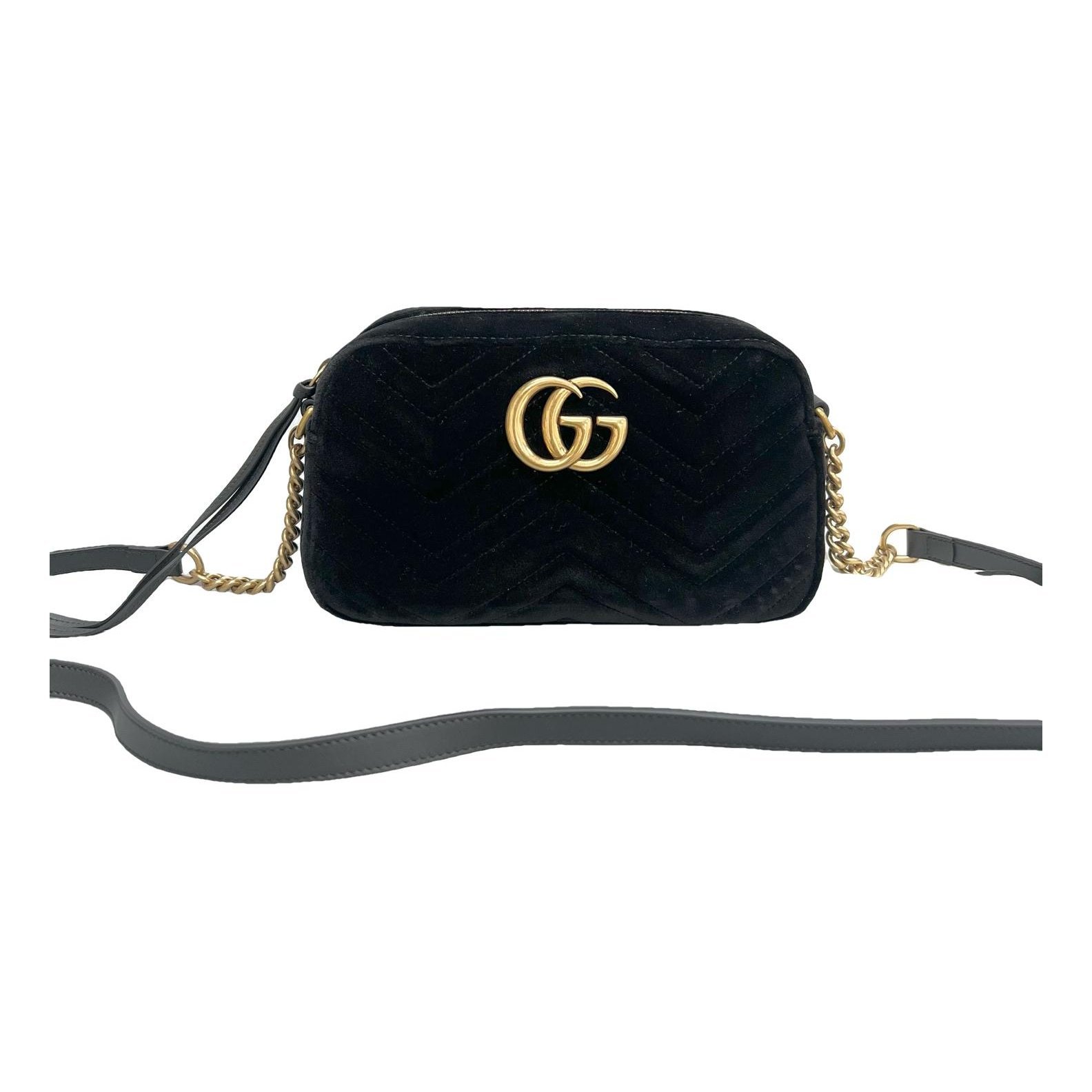 Pearly GG Marmont velvet handbag