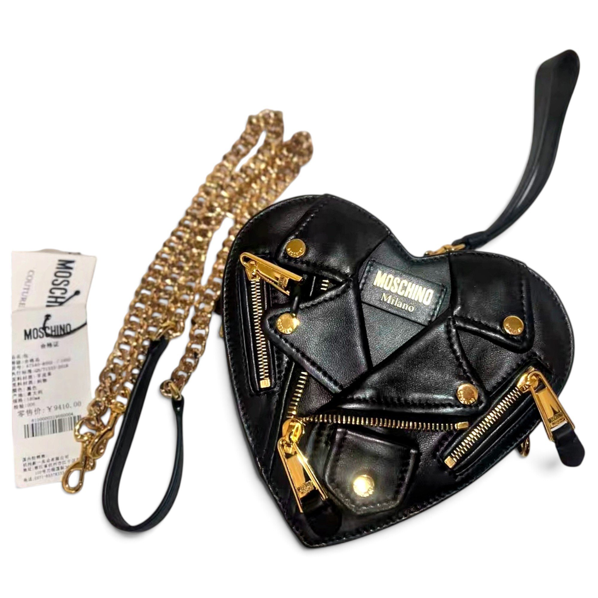 Biker leather crossbody bag
