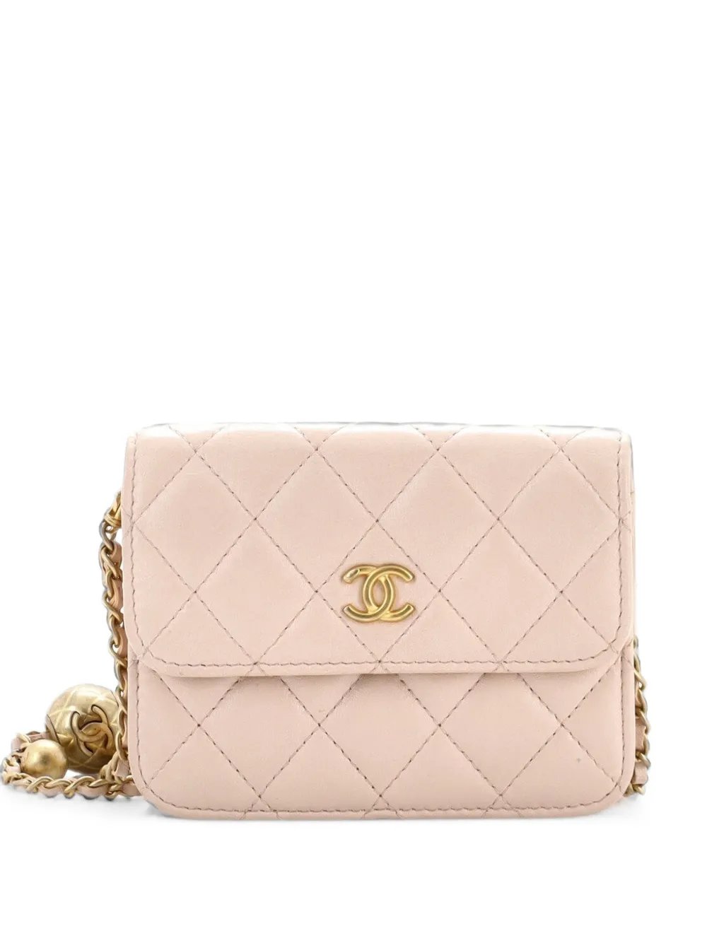 Chanel Pearl Crush Flap Clutch with Chain Quilted Lambskin Mini crossbody bag