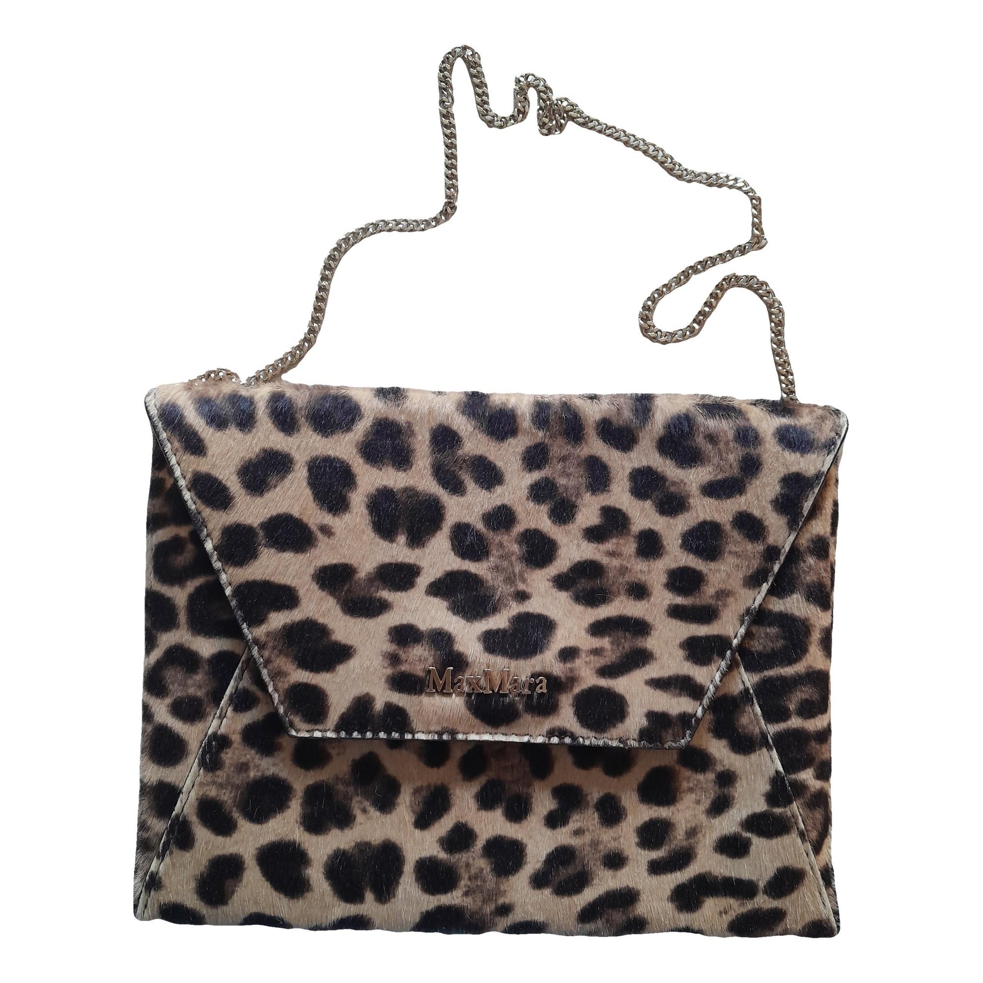 Max Mara Atelier leather clutch bag