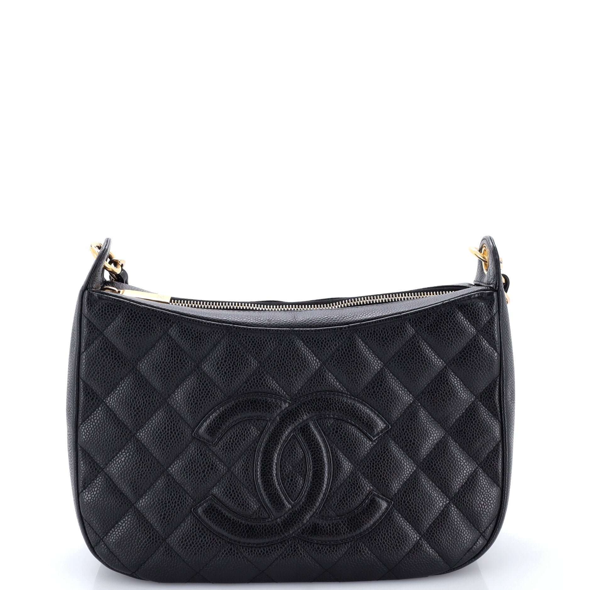 Timeless CC Chain Shoulder Bag Quilted Caviar Medium