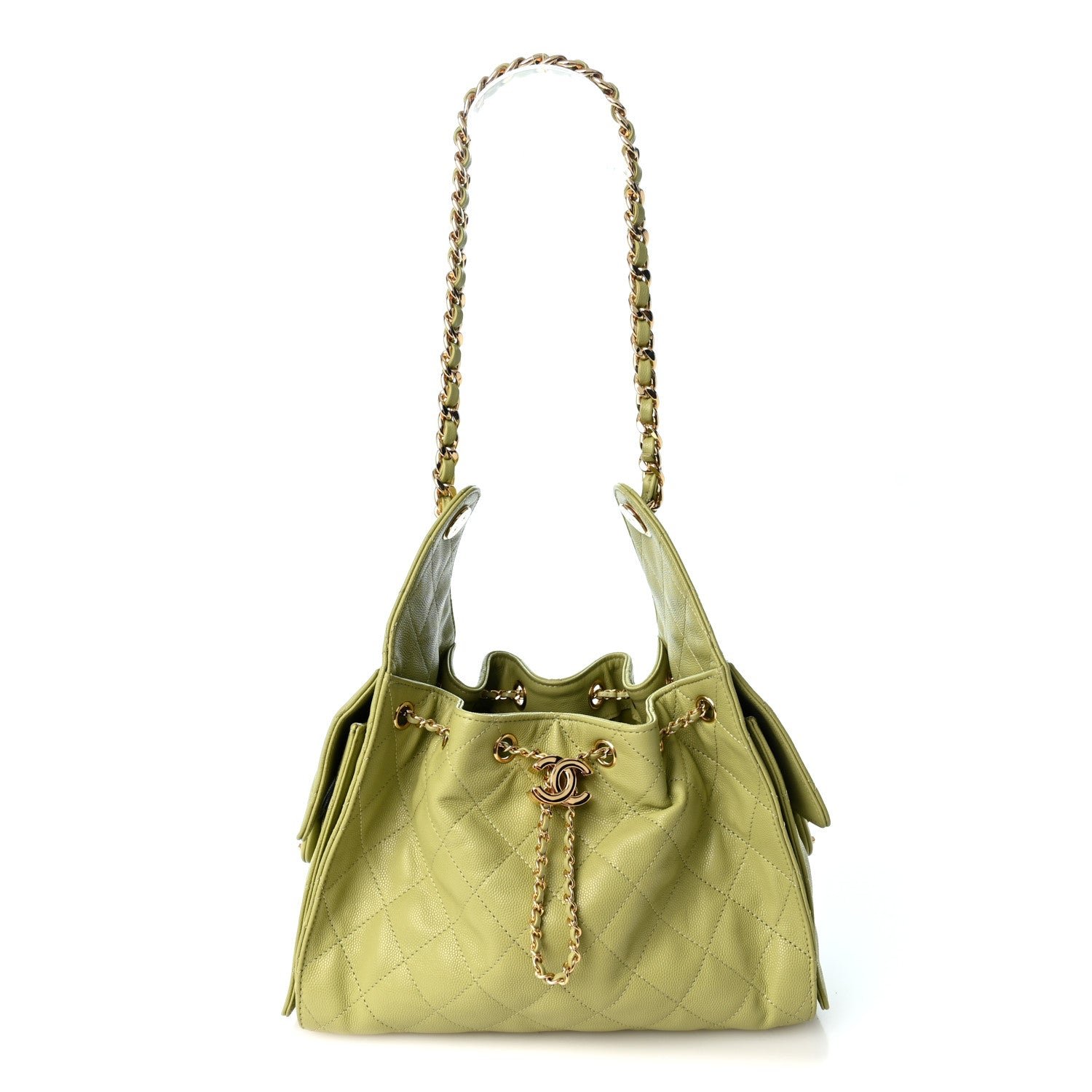 Chanel Caviar Quilted Small Chanel 25 Handbag Green