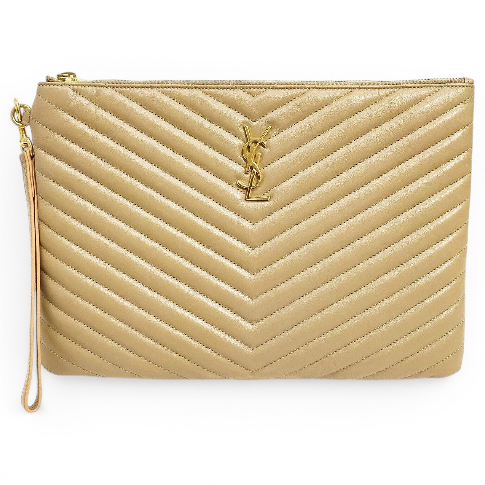 Leather clutch bag