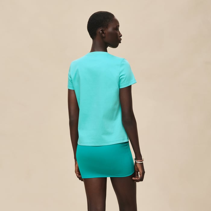 Vert Menthe Printed Straight T-shirt