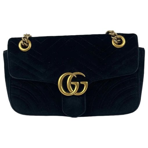 GG Marmont Chain Flap velvet crossbody bag