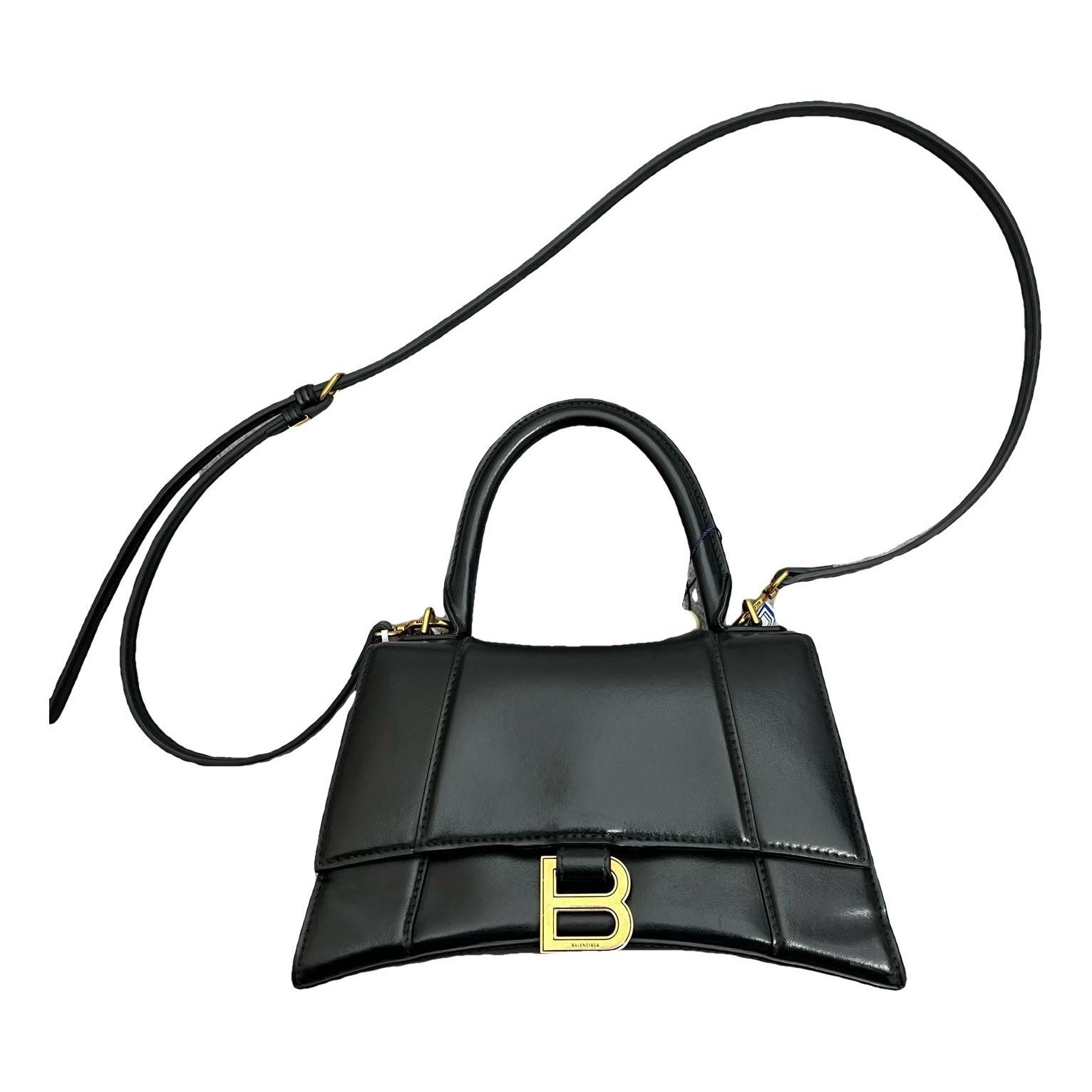 Hourglass leather handbag