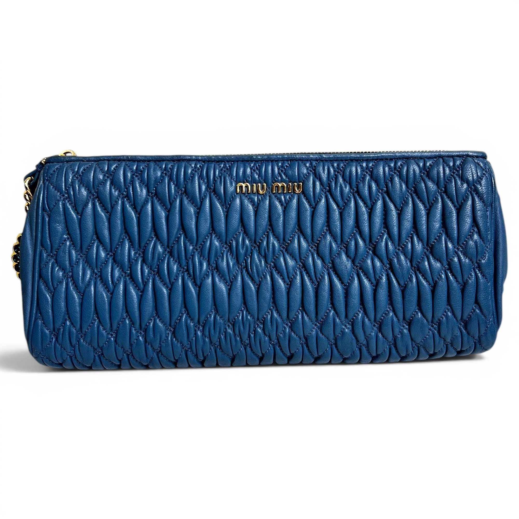 Leather clutch bag