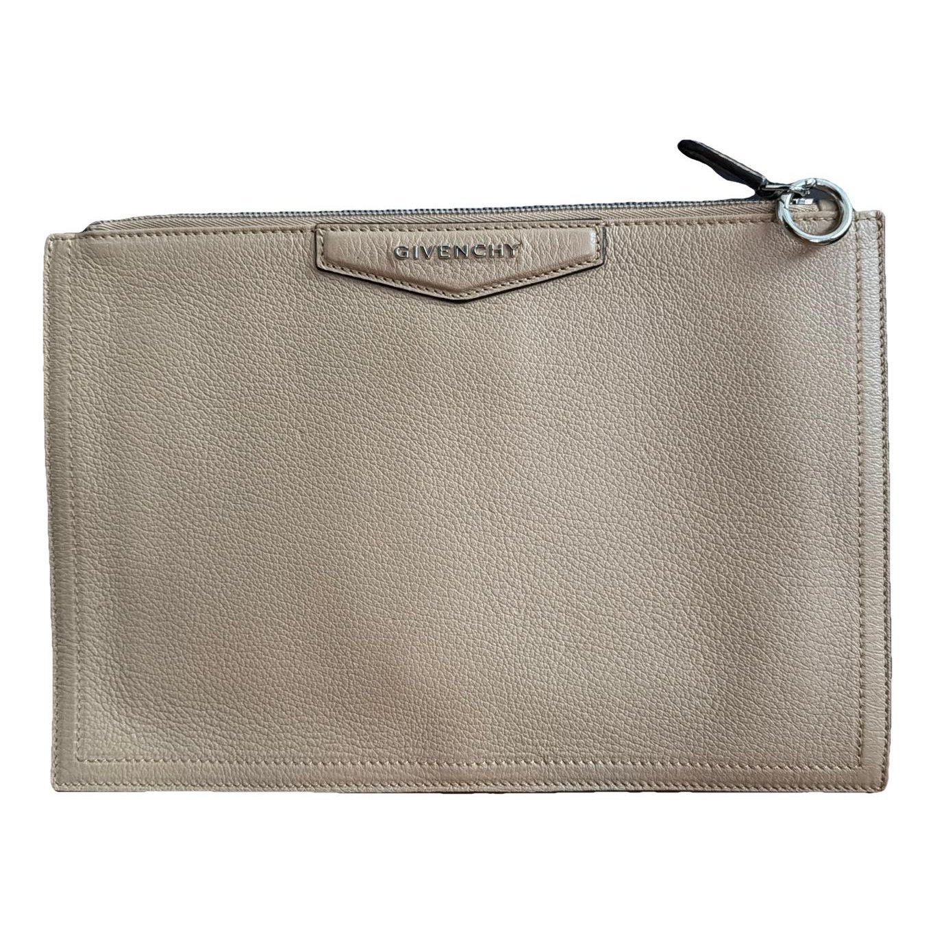 Leather clutch bag