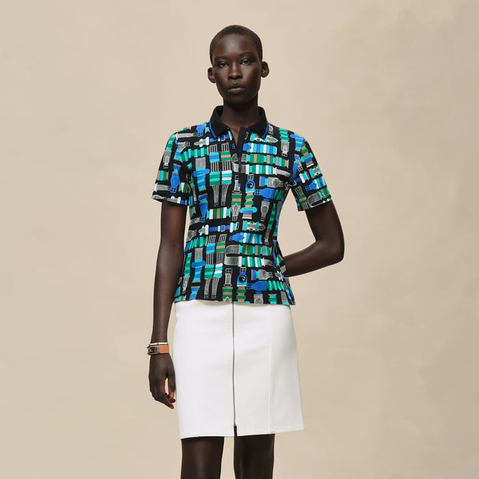 Noir "Bride a Bloc" Micro Zipped Polo Shirt
