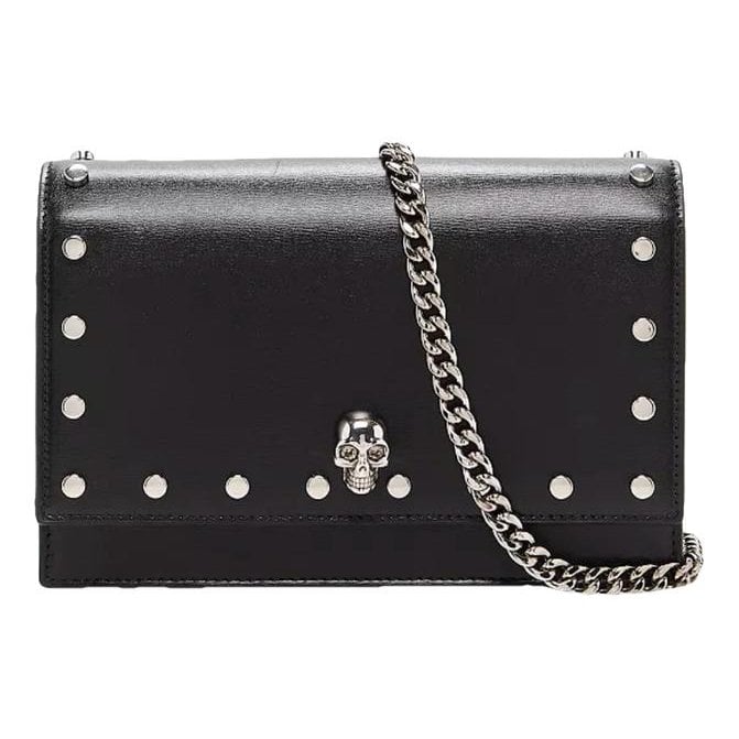 Skull leather crossbody bag