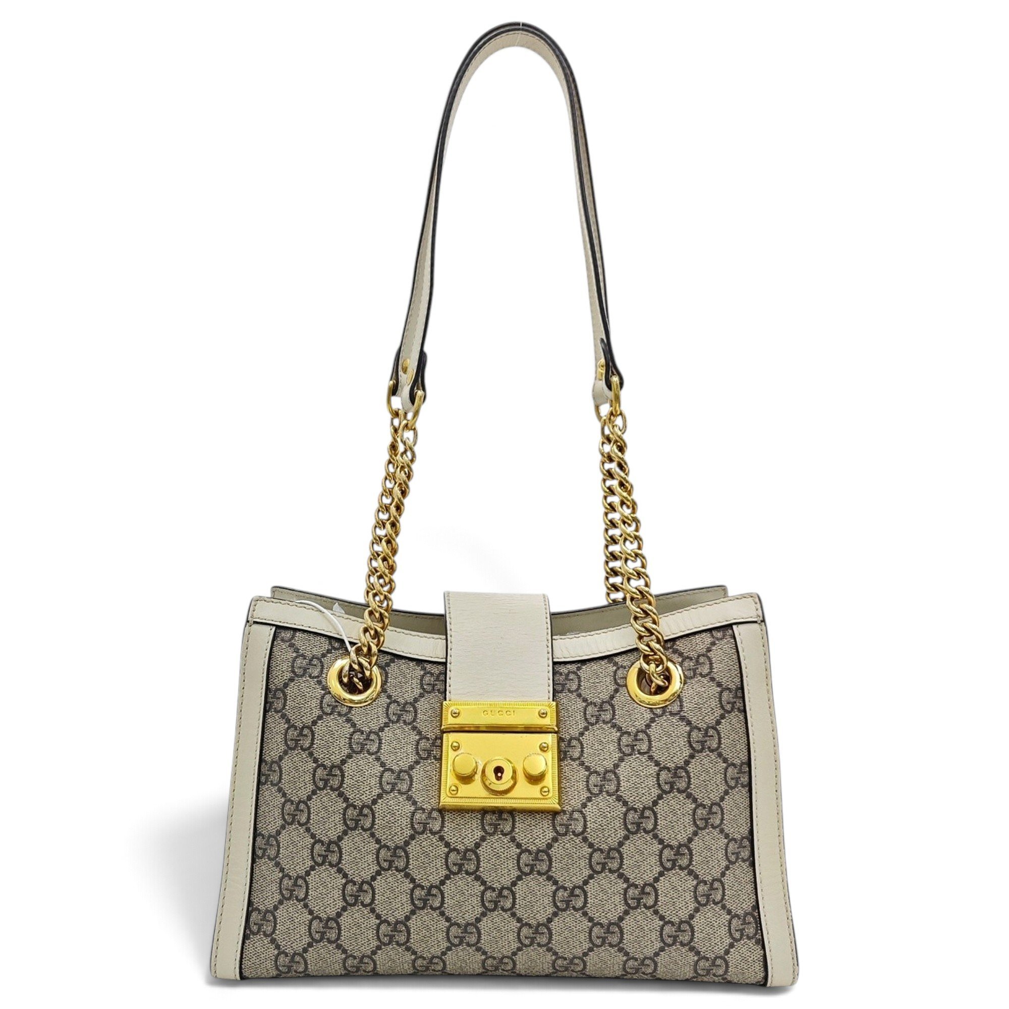 Padlock leather handbag
