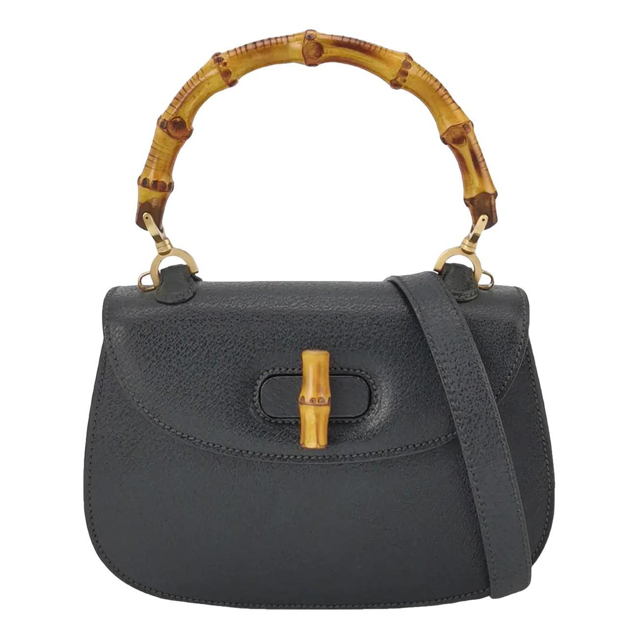 Convertible Bamboo Top Handle leather crossbody bag