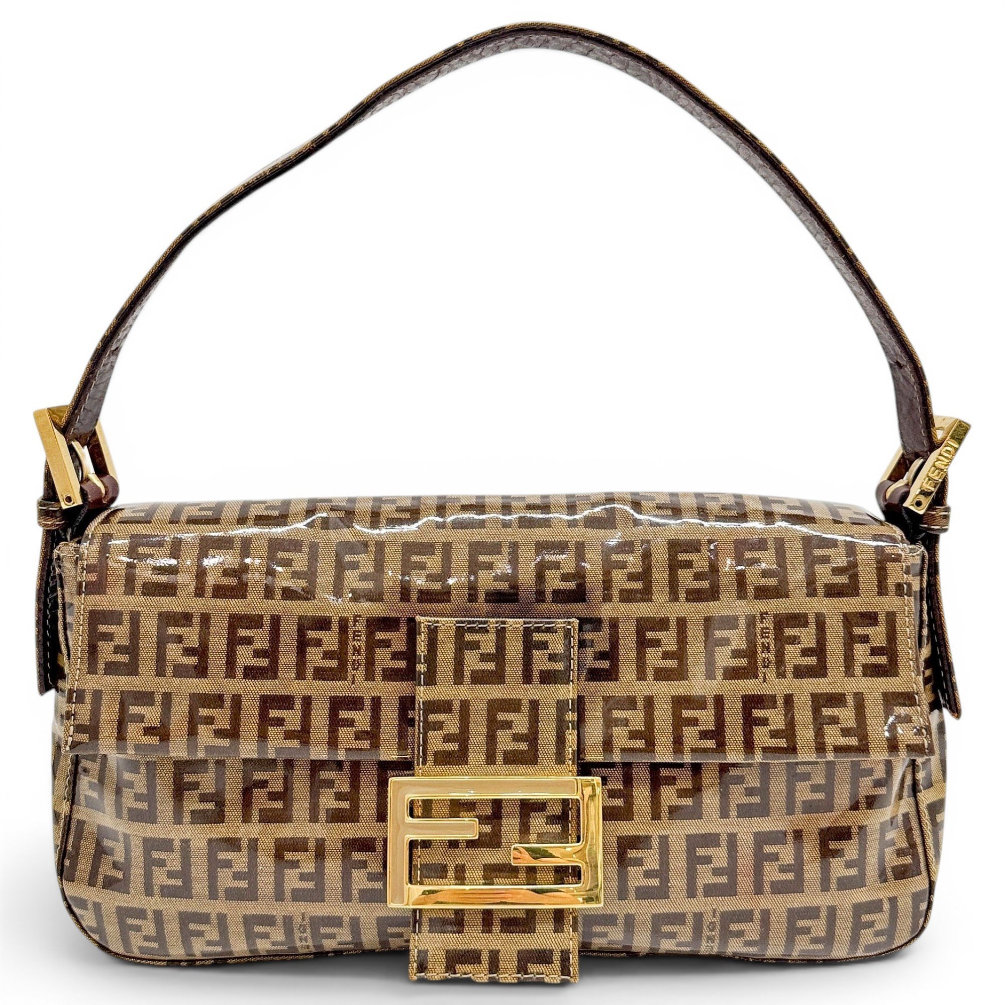 Fendi Baguette patent leather handbag