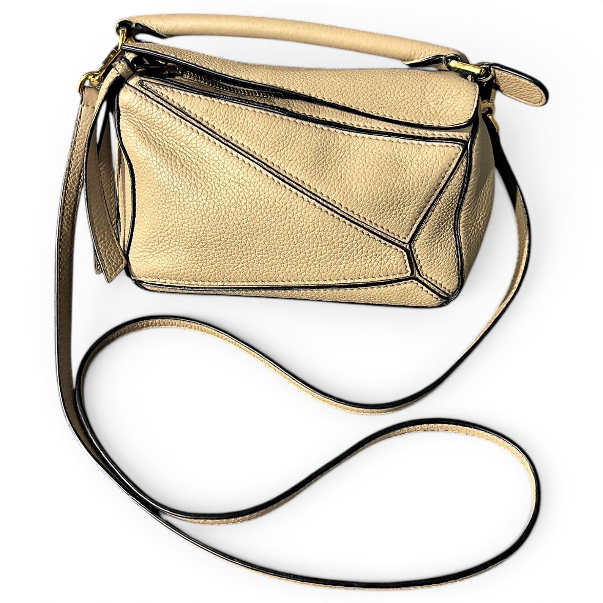 Puzzle leather handbag