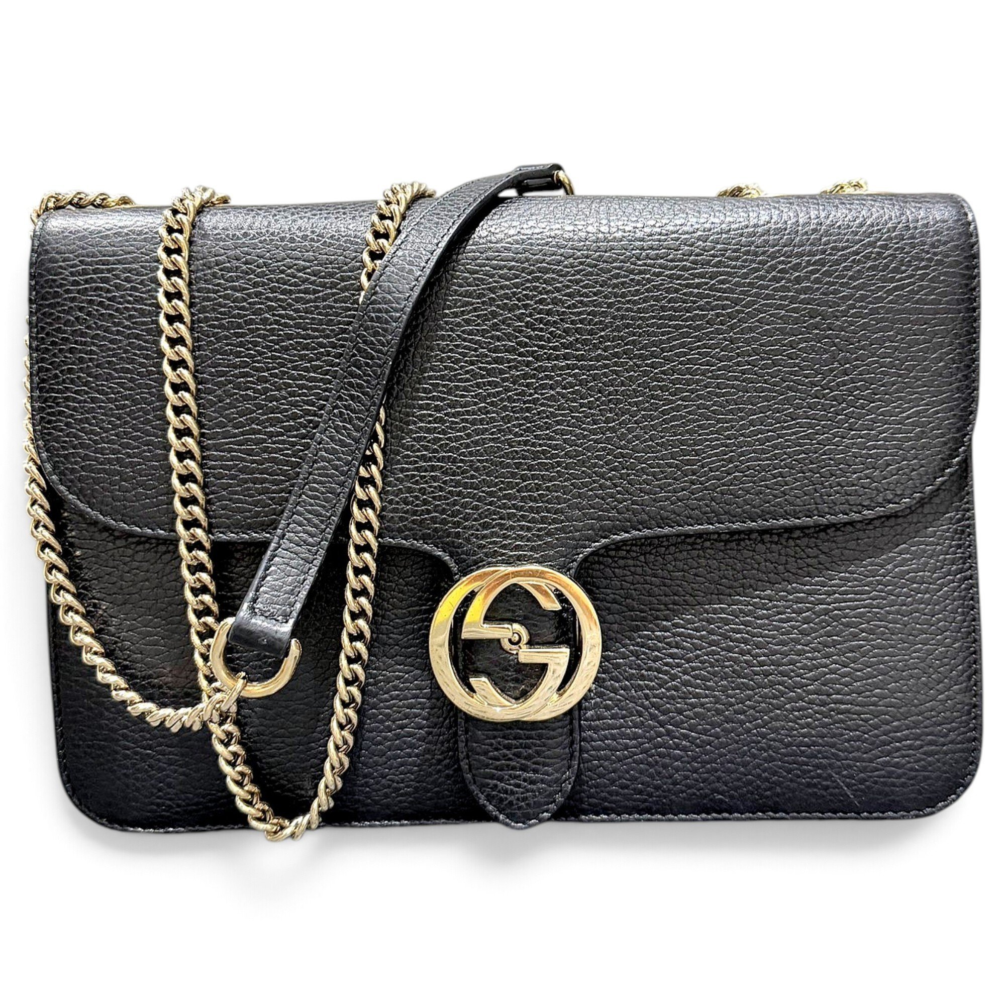 Interlocking leather handbag