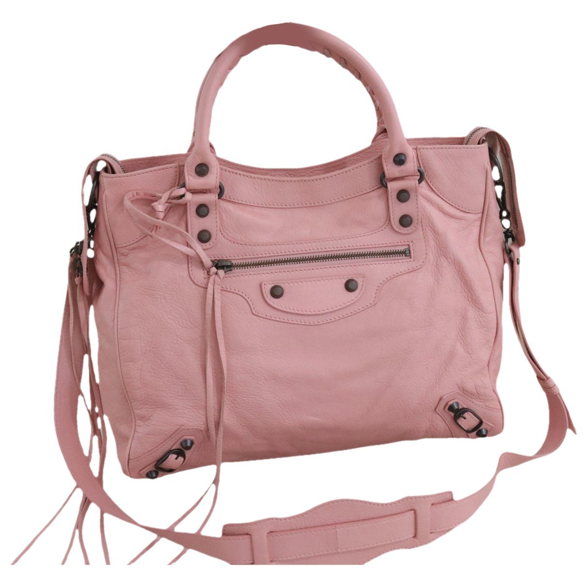 City leather handbag