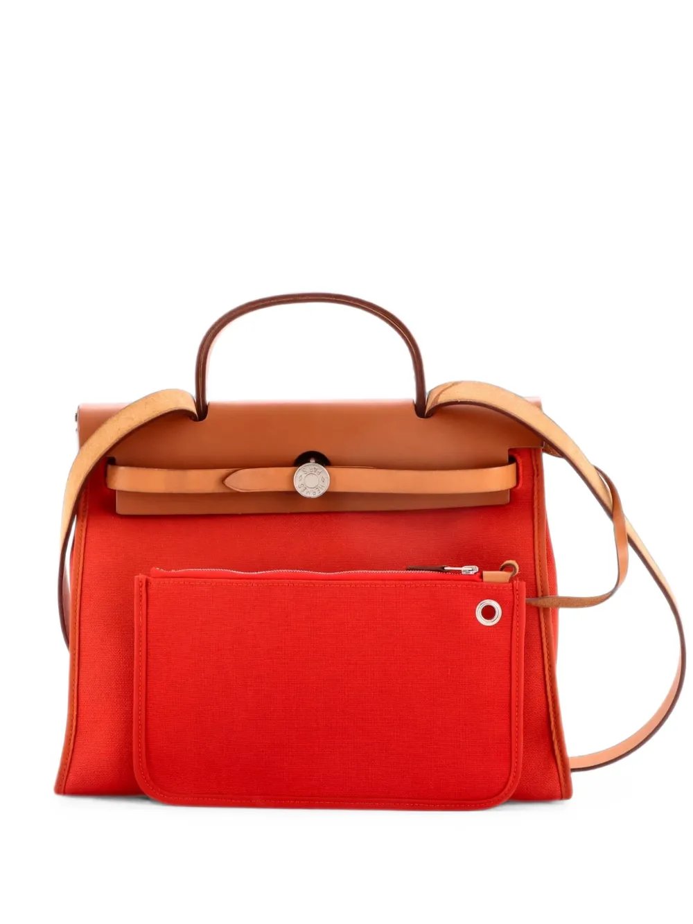 Herbag Zip Leather and Toile 31 shoulder bag