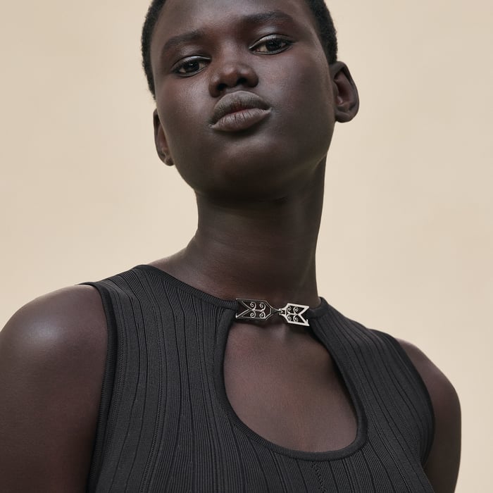 Noir Long Sleeveless Dress