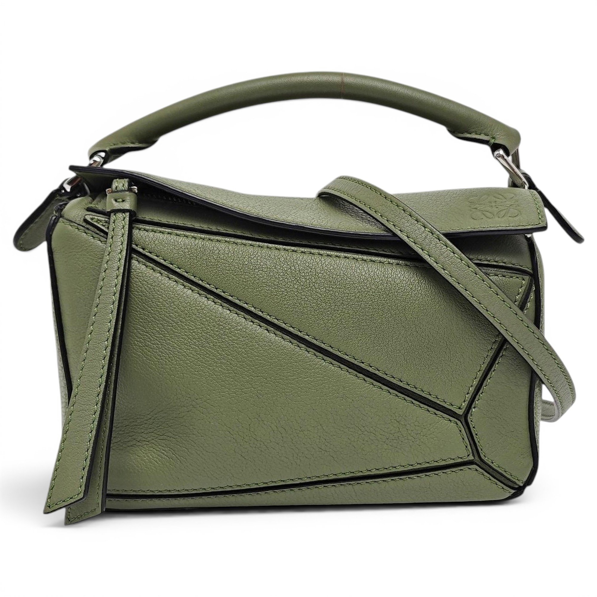 Puzzle leather handbag