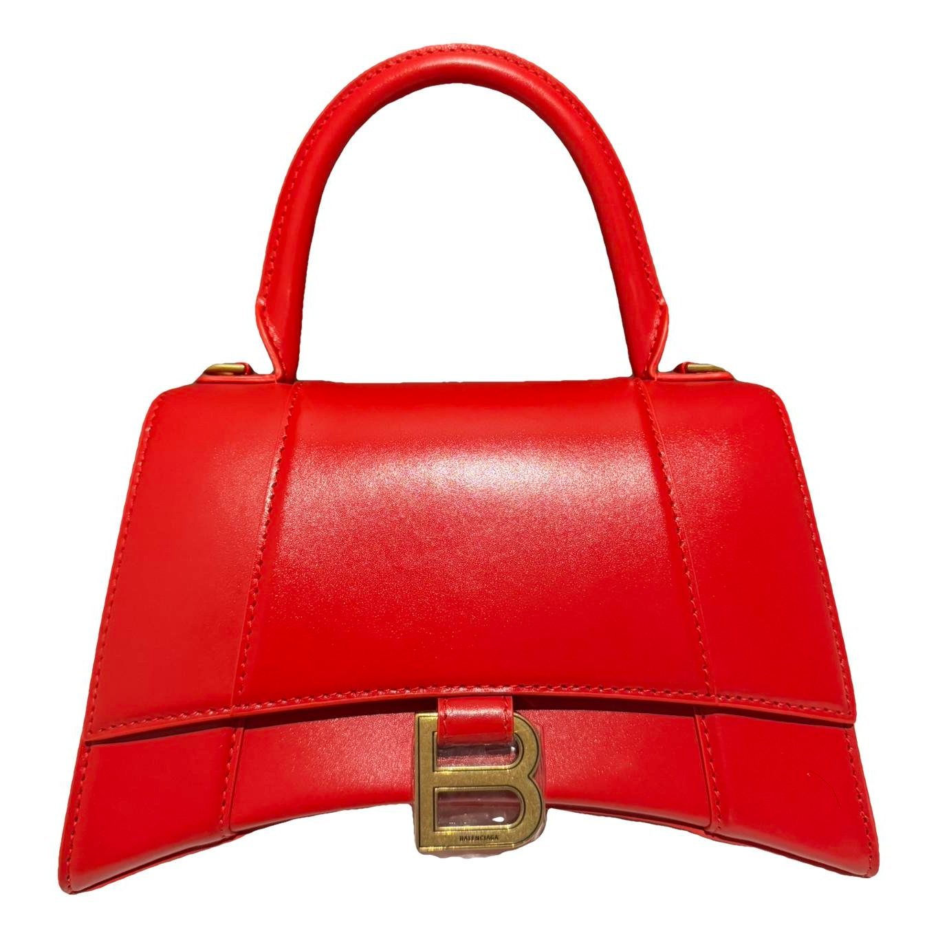 Hourglass leather handbag