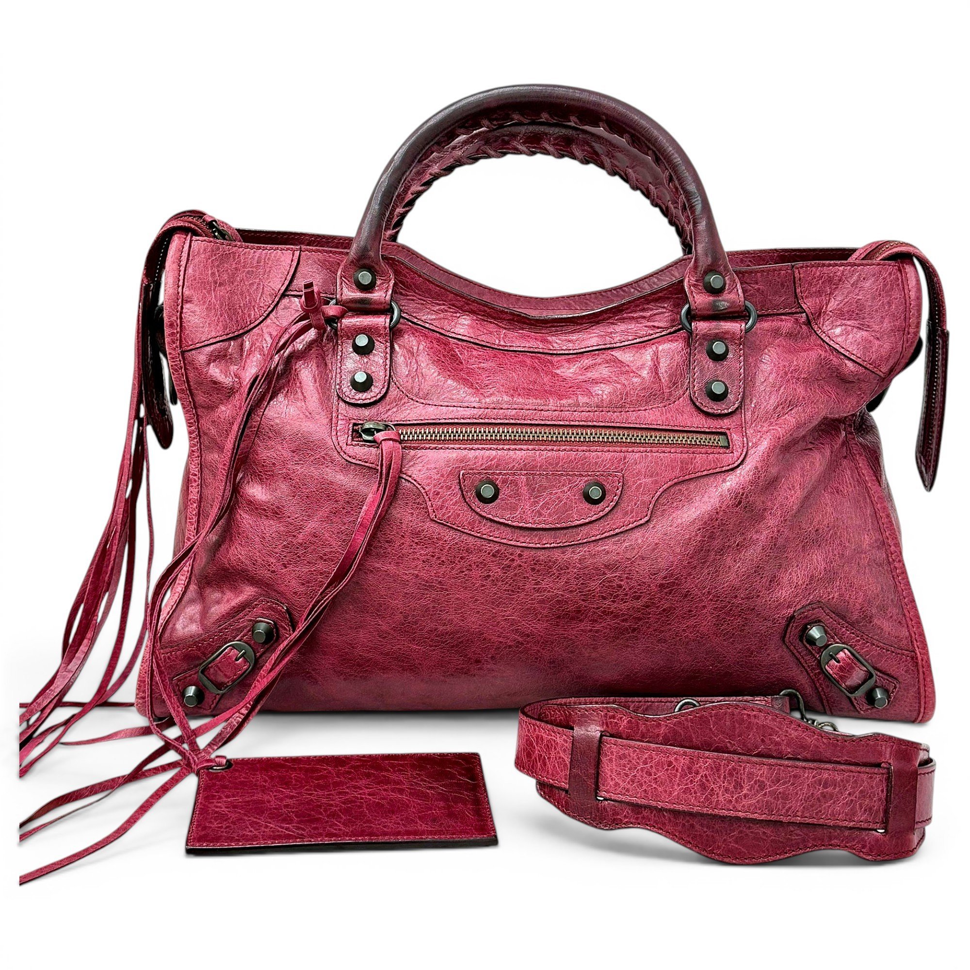 City leather handbag