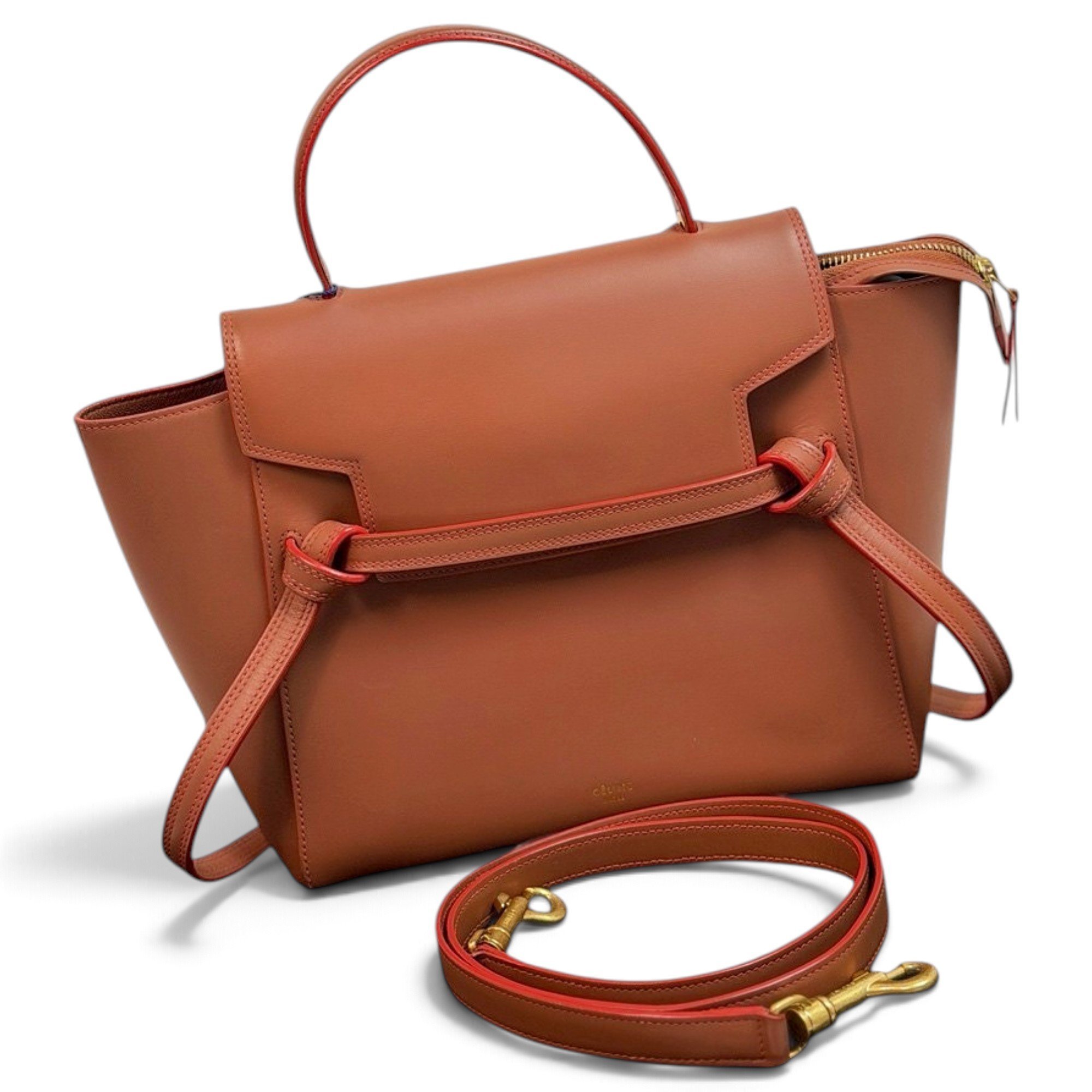 Belt leather handbag