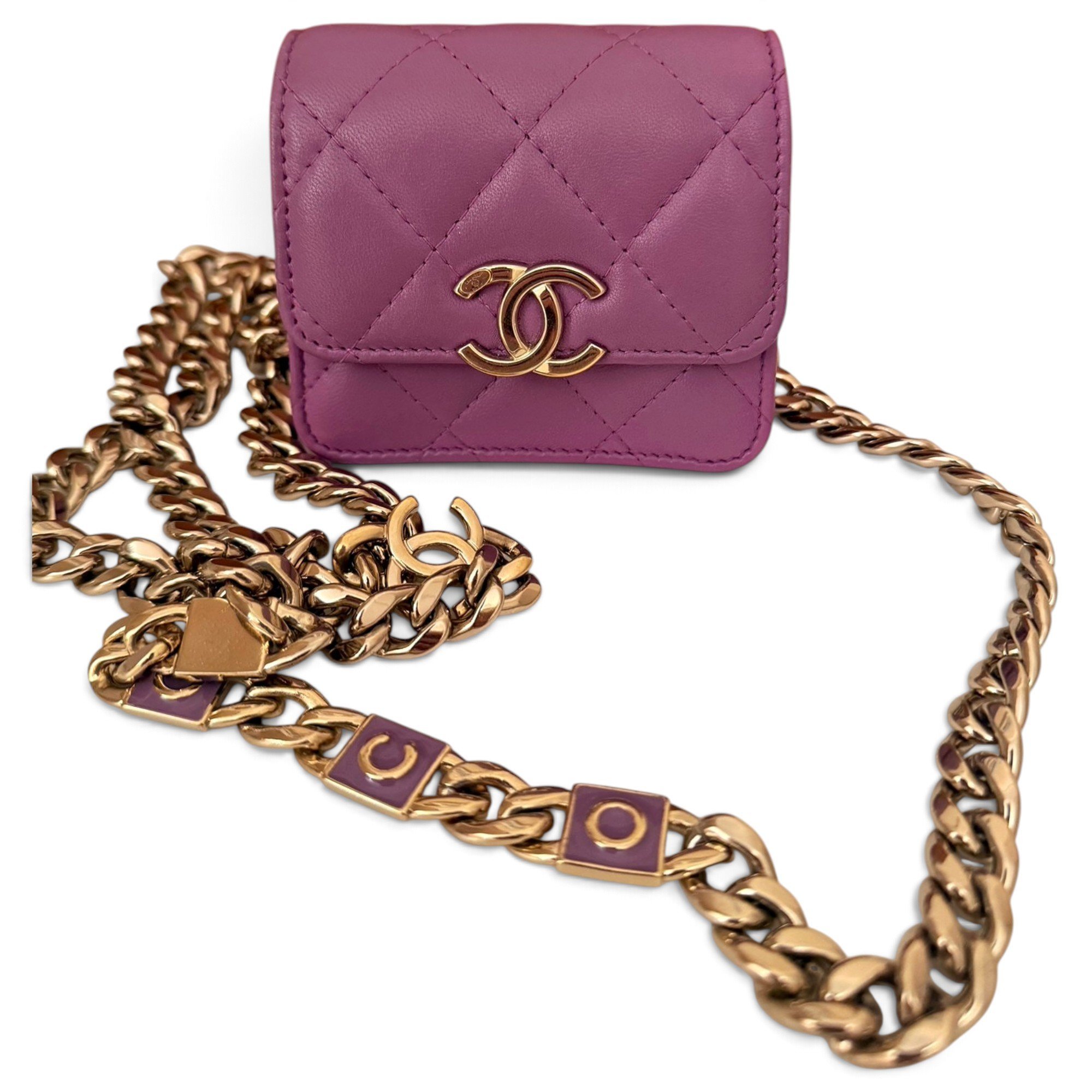 Trendy CC leather crossbody bag