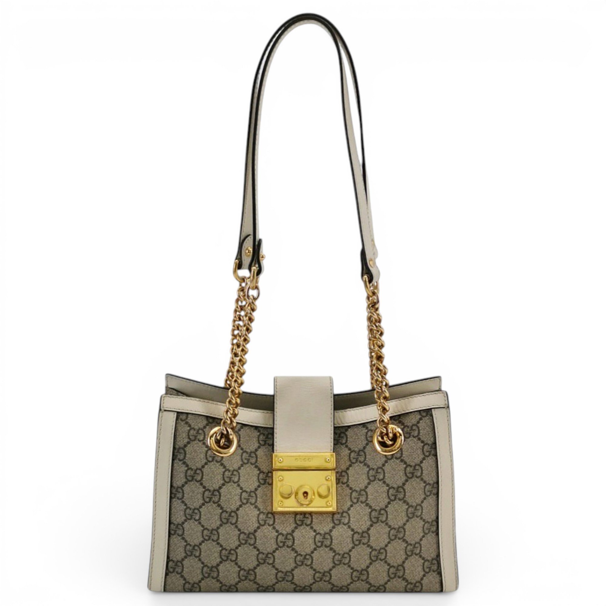 Padlock leather handbag