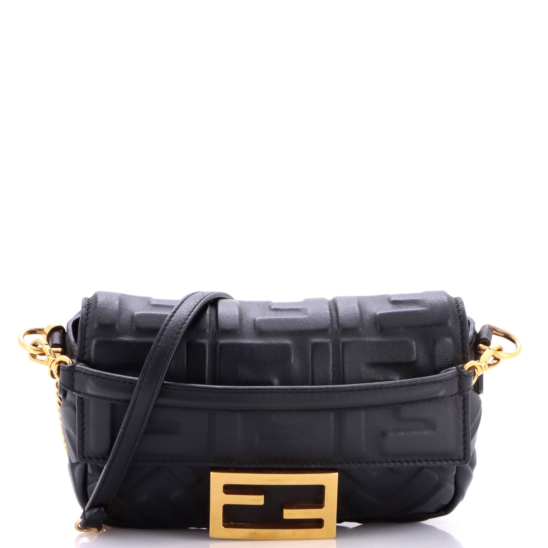 Baguette NM Bag Zucca Embossed Leather Mini