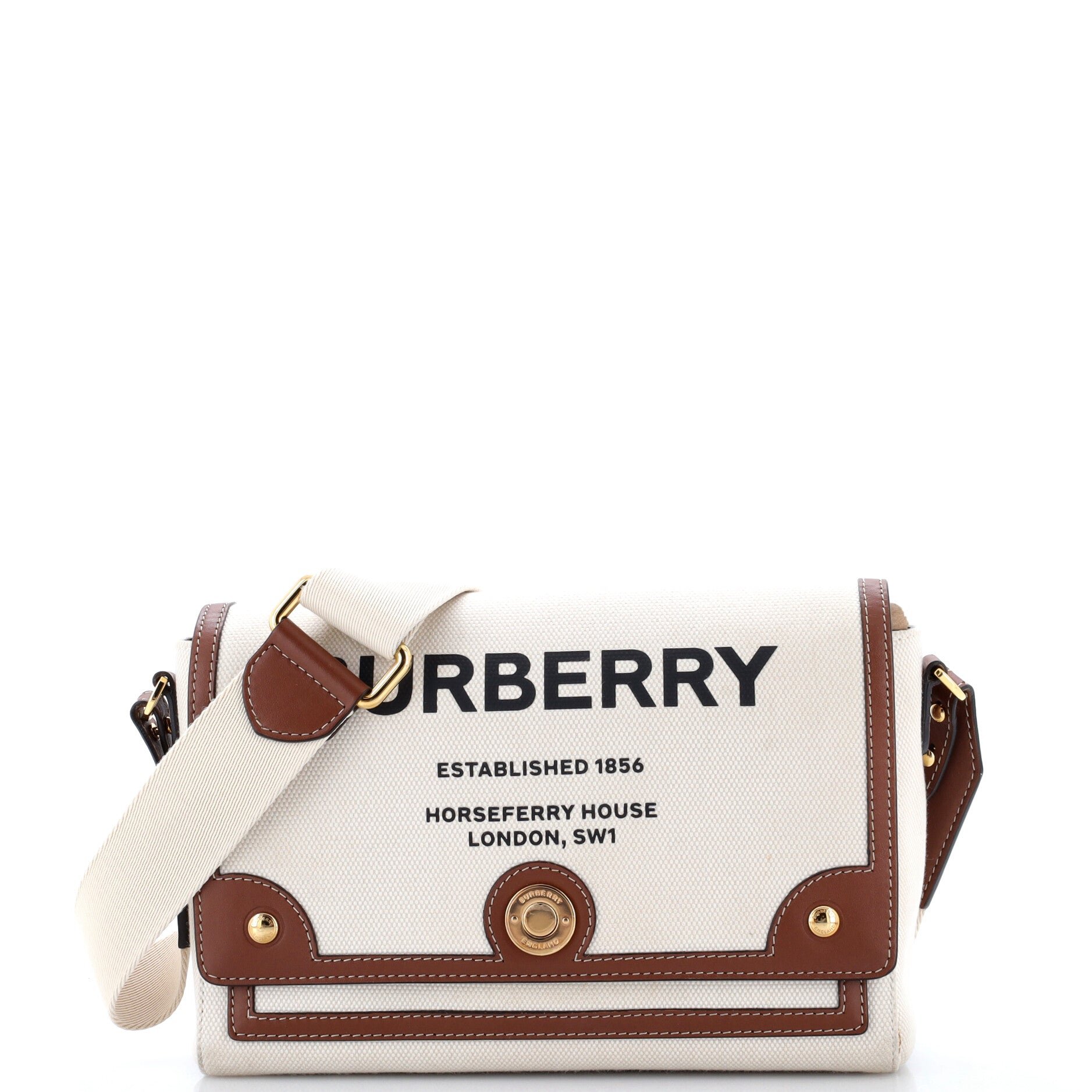 Note Crossbody Bag Canvas with Leather Medium