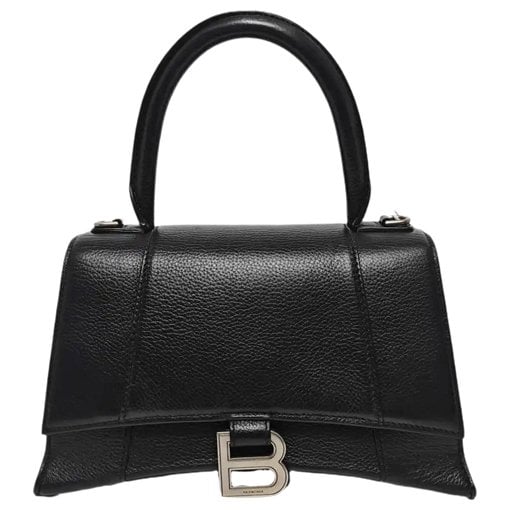 Hourglass leather handbag