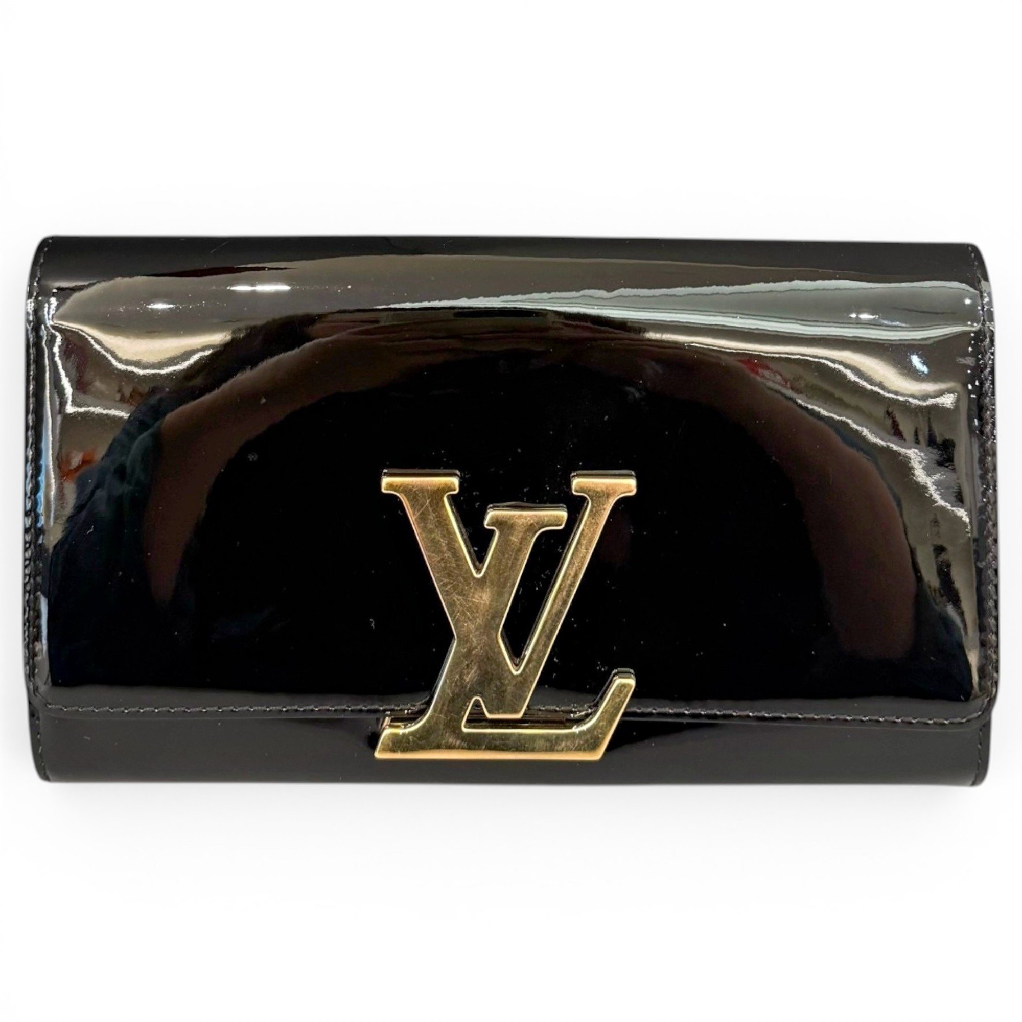 Patent leather clutch bag