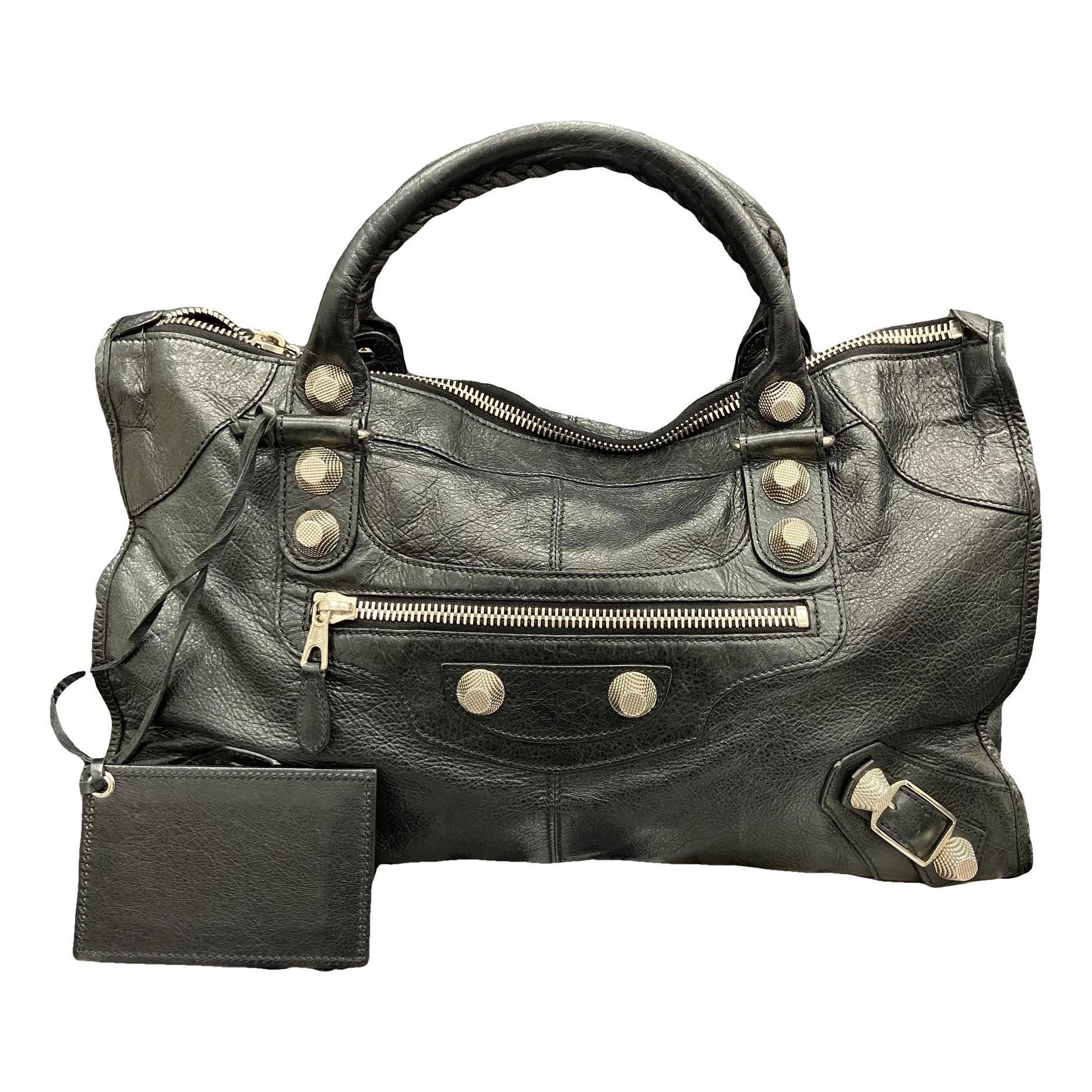 City leather handbag