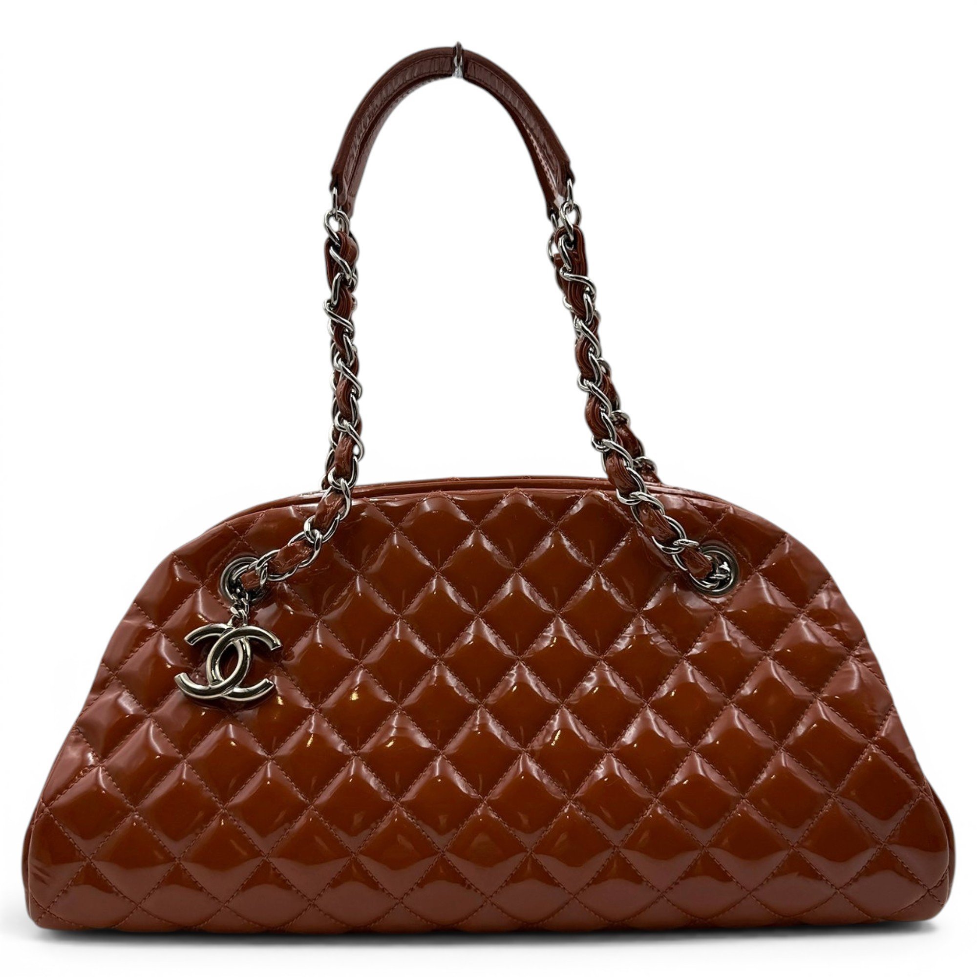 Mademoiselle patent leather bowling bag