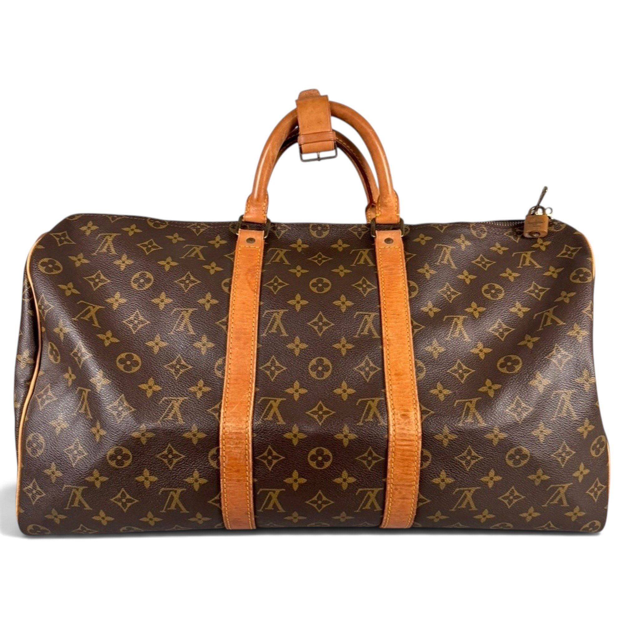 Louis Vuitton Keepall patent leather travel bag