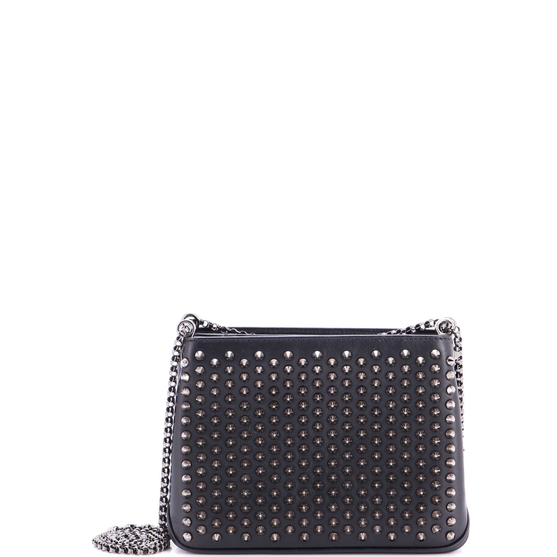 Christian Louboutin Triloubi Chain Bag Spiked Leather Small